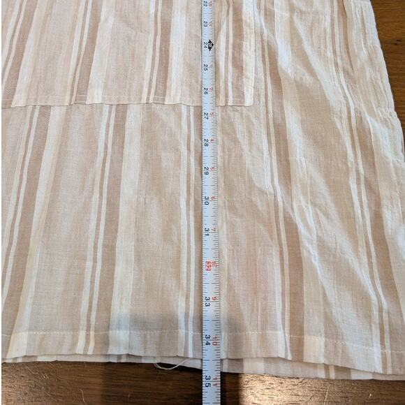 Pietsie Sayulita Sand Striped Cotton V-neck Tunic Mini Short Dress, size S - Picture 4 of 7